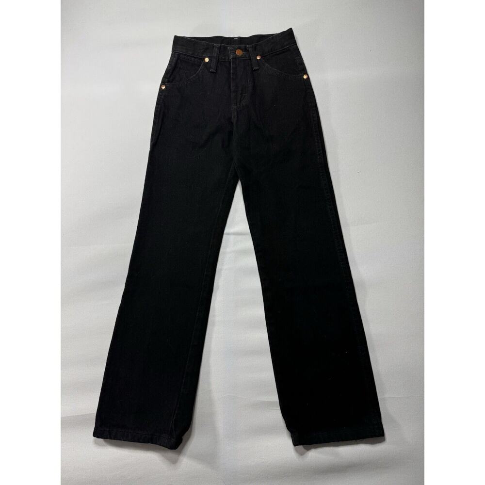 Wrangler Youth Boy's Straight Leg Adj Waist Black Denim Jeans Size 10S (22x26)*